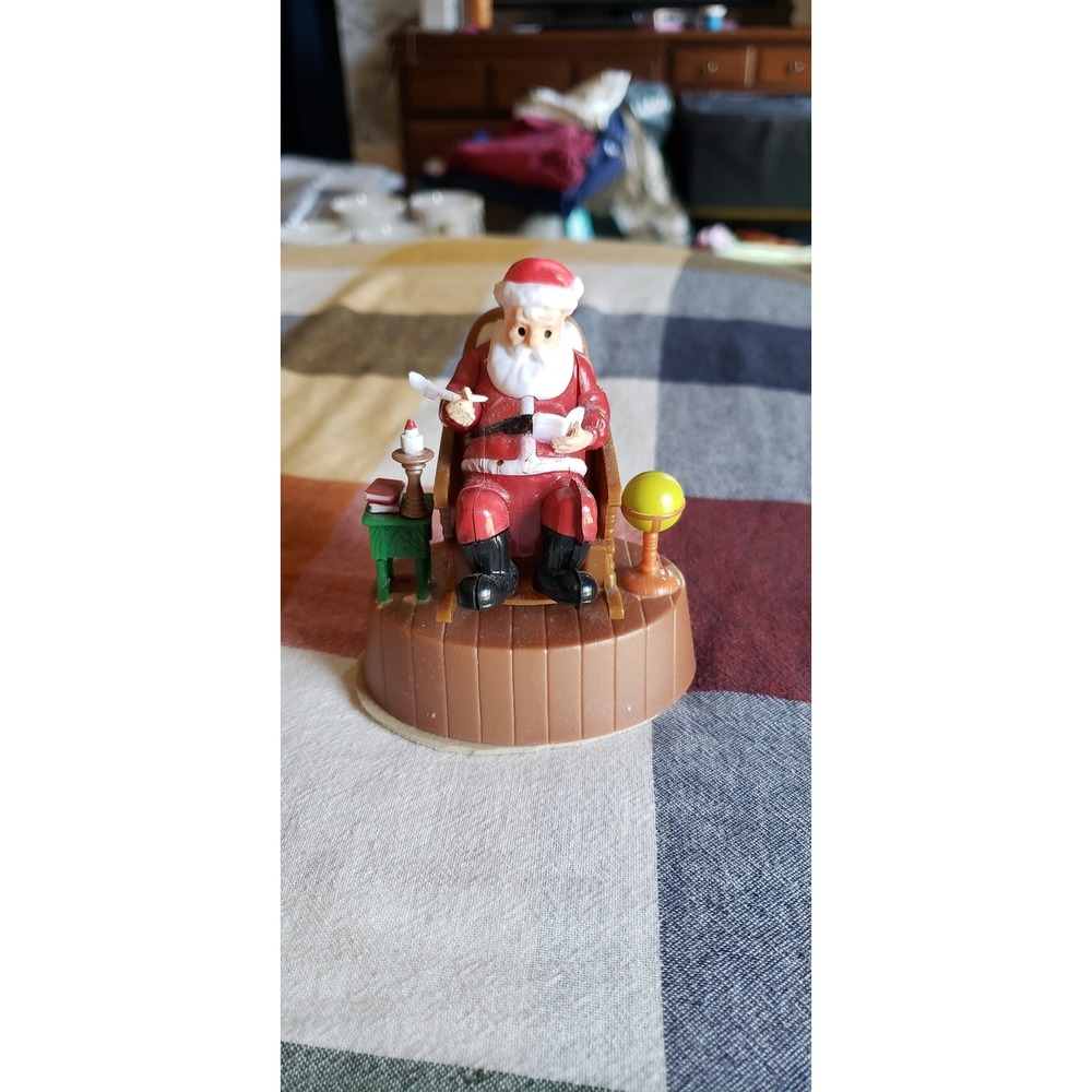 Vintage Santa Claus in Rocking‎ Chair Writing List Figurine Christmas Decor